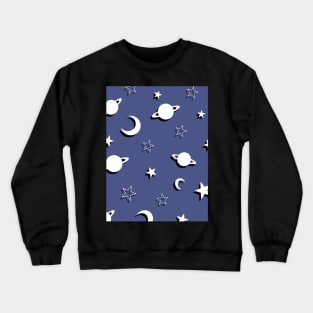 Planets, Moons and Stars Celestial Design Crewneck Sweatshirt